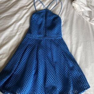 revolve blue dress strappy xs